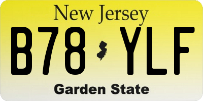 NJ license plate B78YLF