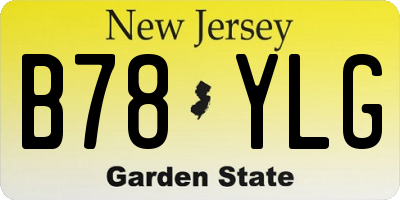 NJ license plate B78YLG