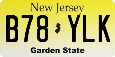 NJ license plate B78YLK