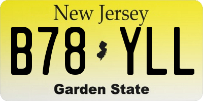 NJ license plate B78YLL