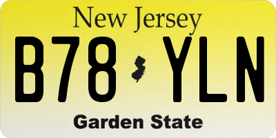 NJ license plate B78YLN