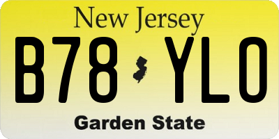 NJ license plate B78YLO