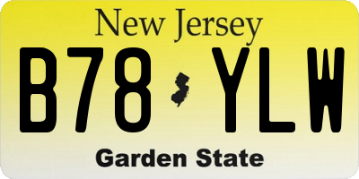 NJ license plate B78YLW