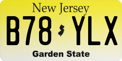 NJ license plate B78YLX