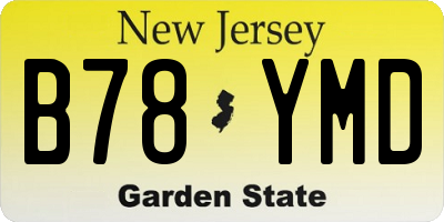 NJ license plate B78YMD