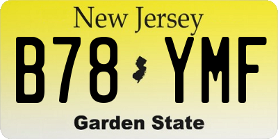 NJ license plate B78YMF