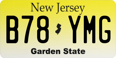 NJ license plate B78YMG