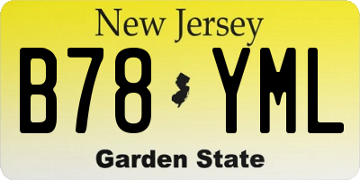 NJ license plate B78YML