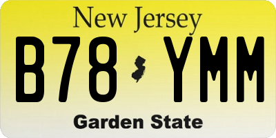 NJ license plate B78YMM