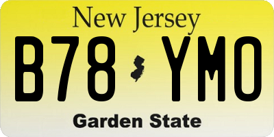 NJ license plate B78YMO