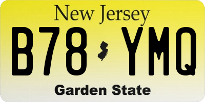 NJ license plate B78YMQ