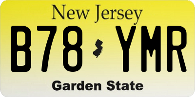 NJ license plate B78YMR