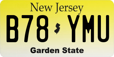 NJ license plate B78YMU