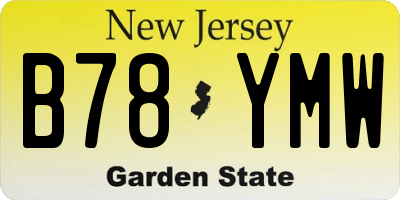 NJ license plate B78YMW