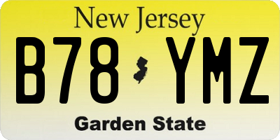NJ license plate B78YMZ