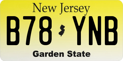 NJ license plate B78YNB