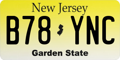 NJ license plate B78YNC