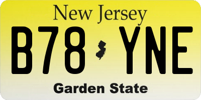 NJ license plate B78YNE