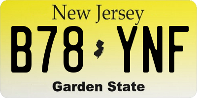 NJ license plate B78YNF