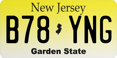 NJ license plate B78YNG