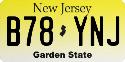 NJ license plate B78YNJ