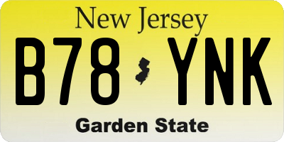 NJ license plate B78YNK