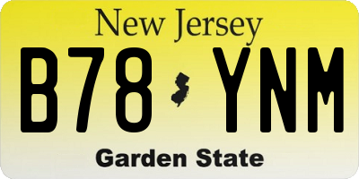 NJ license plate B78YNM