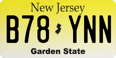 NJ license plate B78YNN