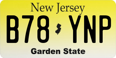 NJ license plate B78YNP