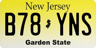 NJ license plate B78YNS