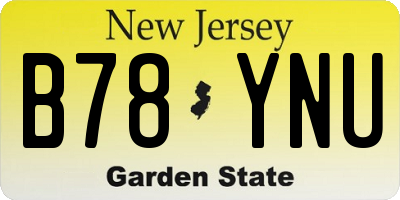 NJ license plate B78YNU