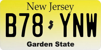 NJ license plate B78YNW