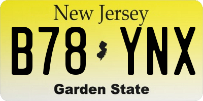 NJ license plate B78YNX