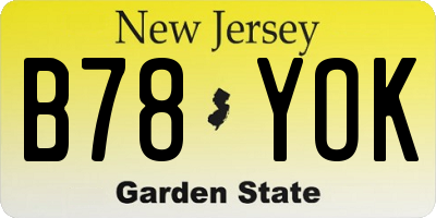 NJ license plate B78YOK