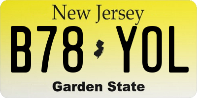NJ license plate B78YOL