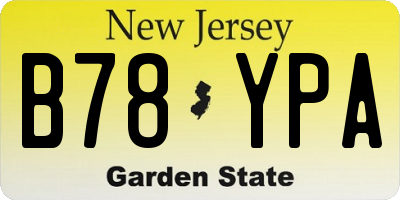 NJ license plate B78YPA