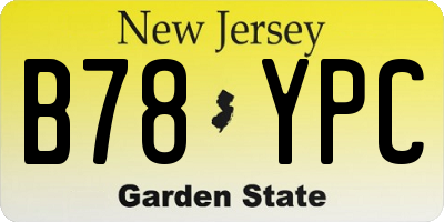 NJ license plate B78YPC