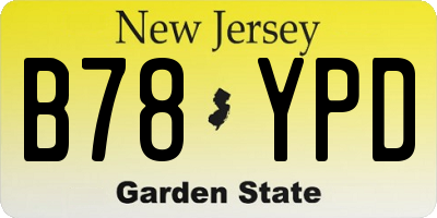 NJ license plate B78YPD