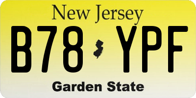 NJ license plate B78YPF
