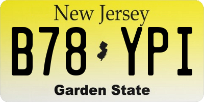 NJ license plate B78YPI