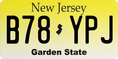 NJ license plate B78YPJ
