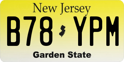 NJ license plate B78YPM