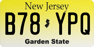 NJ license plate B78YPQ