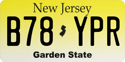 NJ license plate B78YPR