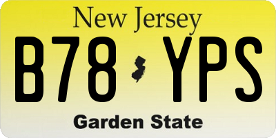 NJ license plate B78YPS