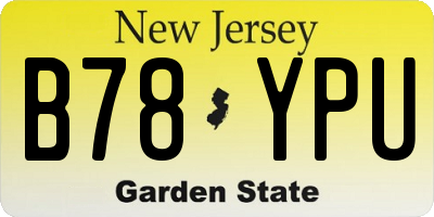 NJ license plate B78YPU