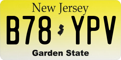 NJ license plate B78YPV