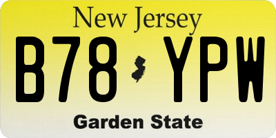 NJ license plate B78YPW