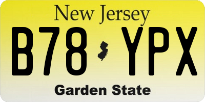 NJ license plate B78YPX