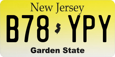 NJ license plate B78YPY